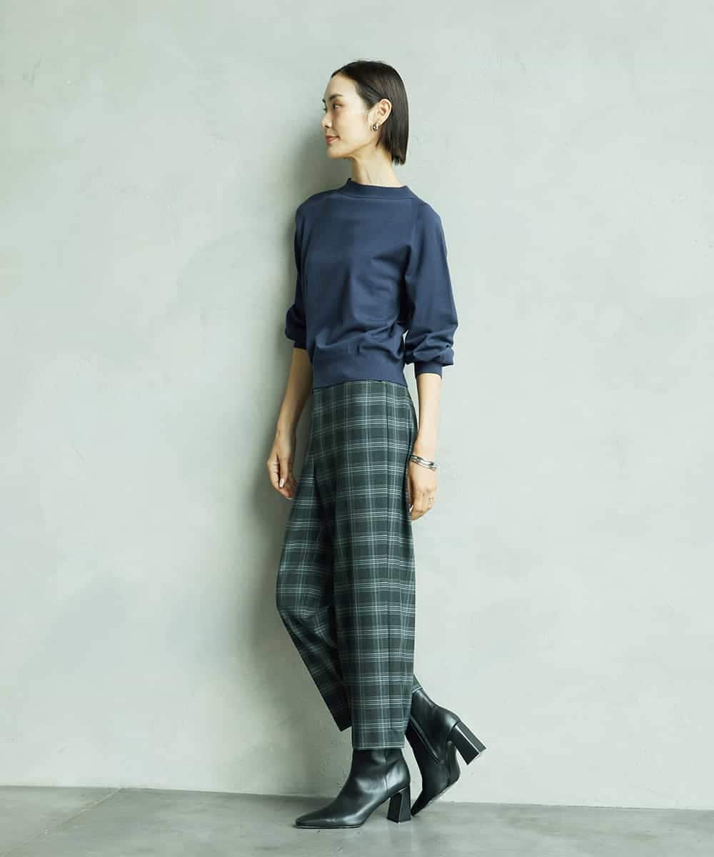 FMFAD15190 MICHEL KLEIN(ミッシェルクラン) ホールガーメント(R)ボトルネックニット ネイビー