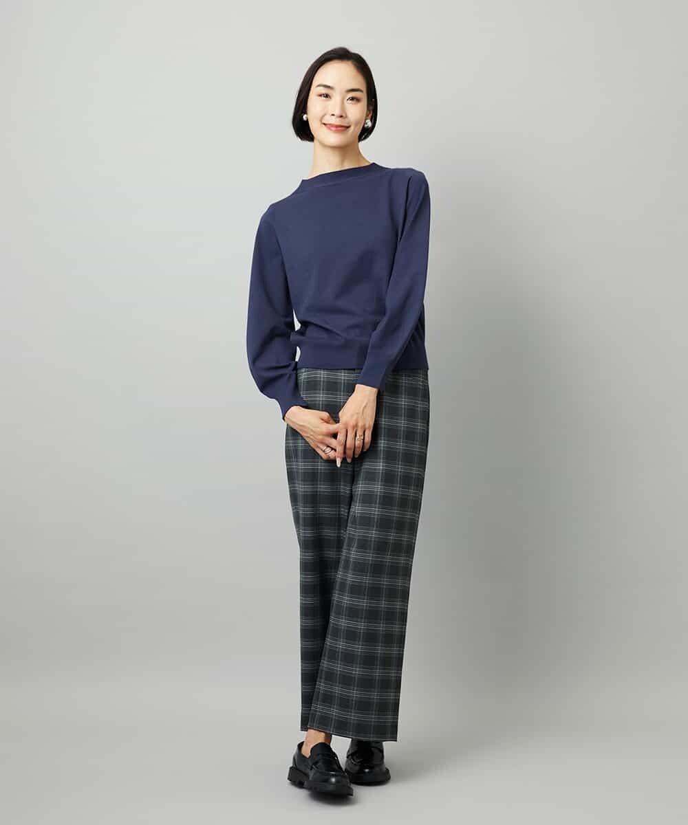 FMFAD15190 MICHEL KLEIN(ミッシェルクラン) ホールガーメント(R)ボトルネックニット ネイビー