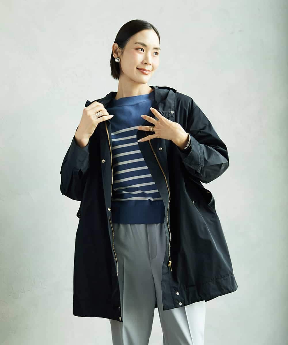 FMFAD15190 MICHEL KLEIN(ミッシェルクラン) ホールガーメント(R)ボトルネックニット ネイビー