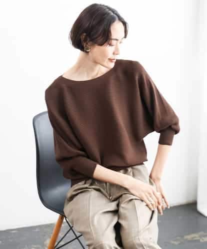 FMFAG17190 MICHEL KLEIN [定番人気]ホールガーメント(R)ドルマンスリーブニット(7分袖)