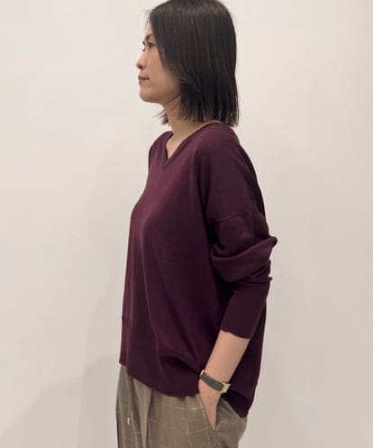 FMFAG31190 MICHEL KLEIN ホールガーメント(R)Vネックニットプルオーバー