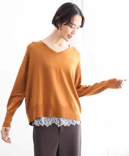 FMFAG31190 MICHEL KLEIN ホールガーメント(R)Vネックニットプルオーバー