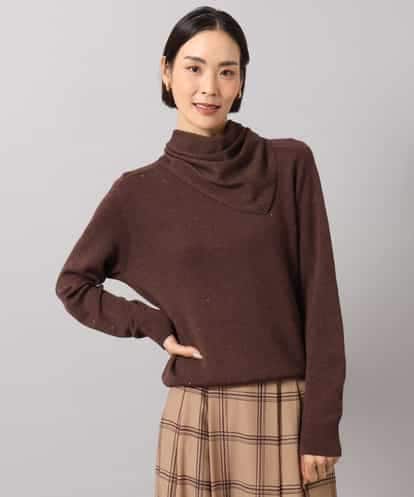 FMFAG40260 MICHEL KLEIN スパンコールラメスカーフ付きニット
