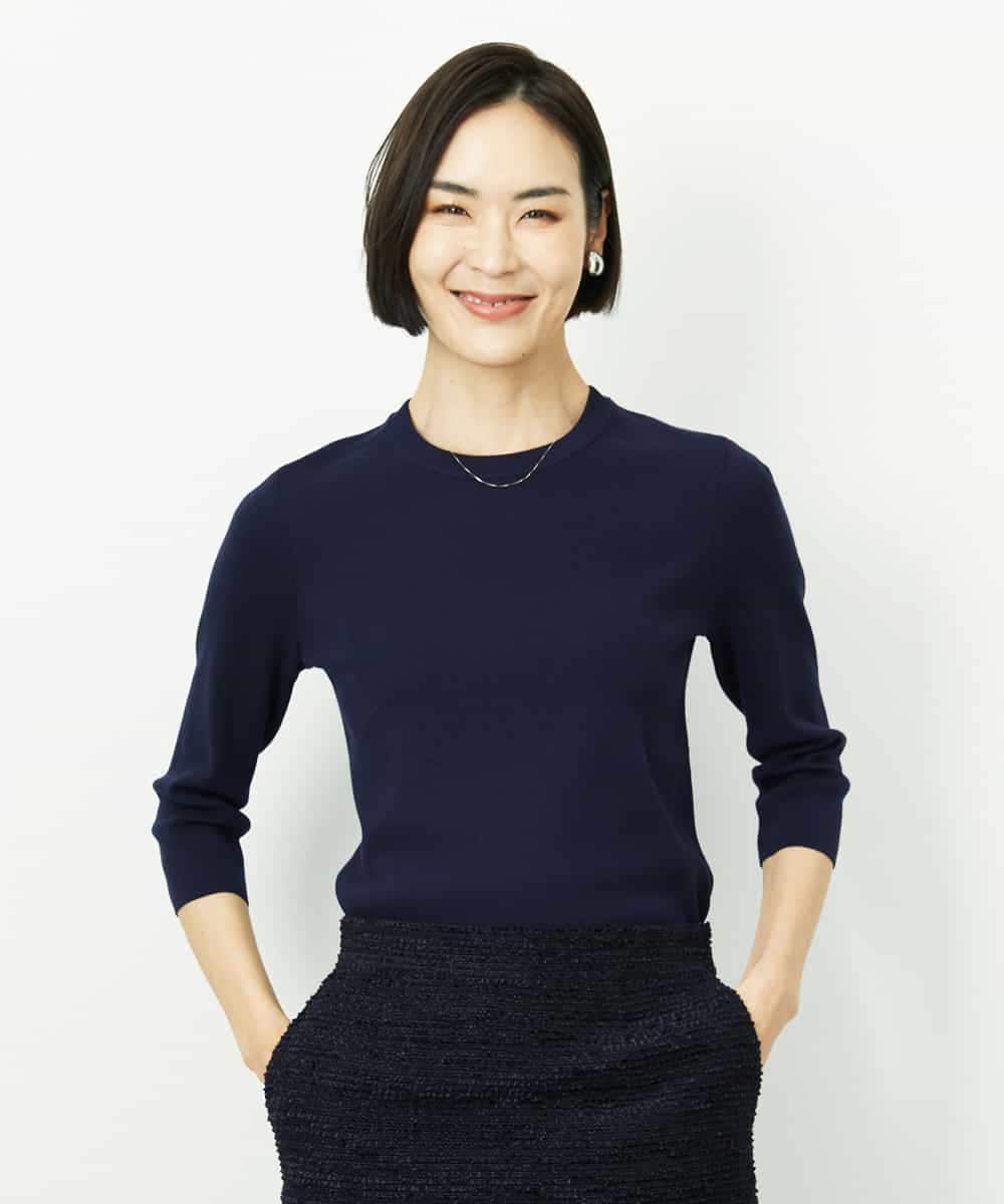 FMFDD01190 MICHEL KLEIN(ミッシェルクラン) [アンサンブル対応]コンパクトニットプルオーバー ホワイト