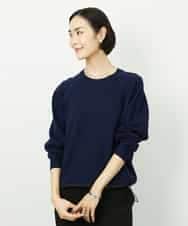 FMFDD02210 MICHEL KLEIN(ミッシェルクラン) ドロストラグランニットプルオーバー ネイビー