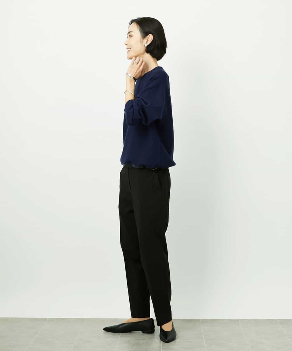 FMFDD02210 MICHEL KLEIN(ミッシェルクラン) ドロストラグランニットプルオーバー ネイビー