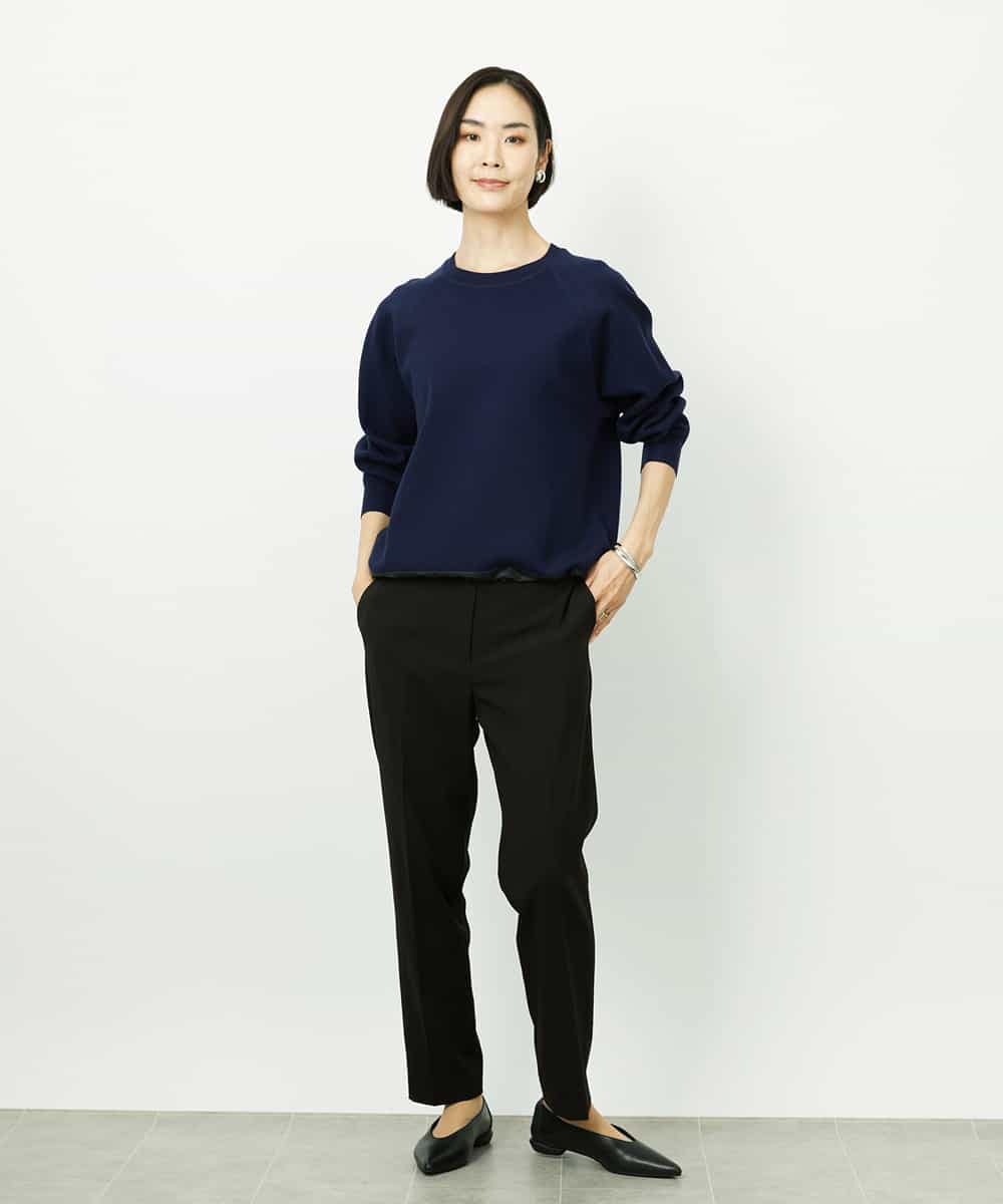 FMFDD02210 MICHEL KLEIN(ミッシェルクラン) ドロストラグランニットプルオーバー ネイビー