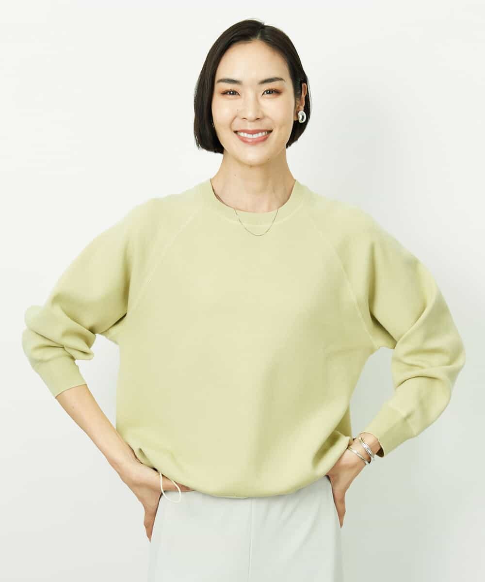 FMFDD02210 MICHEL KLEIN(ミッシェルクラン) ドロストラグランニットプルオーバー ネイビー
