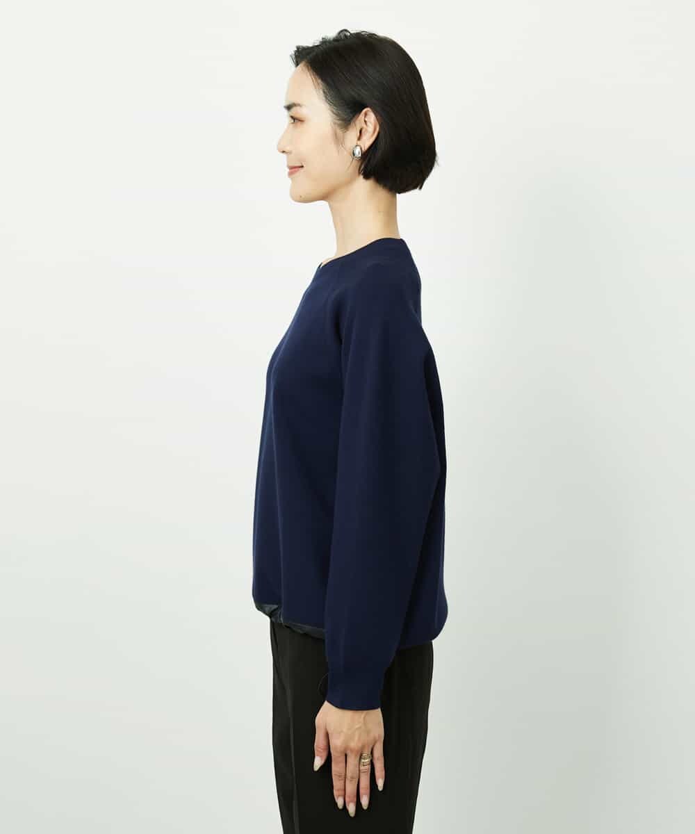 FMFDD02210 MICHEL KLEIN(ミッシェルクラン) ドロストラグランニットプルオーバー ネイビー