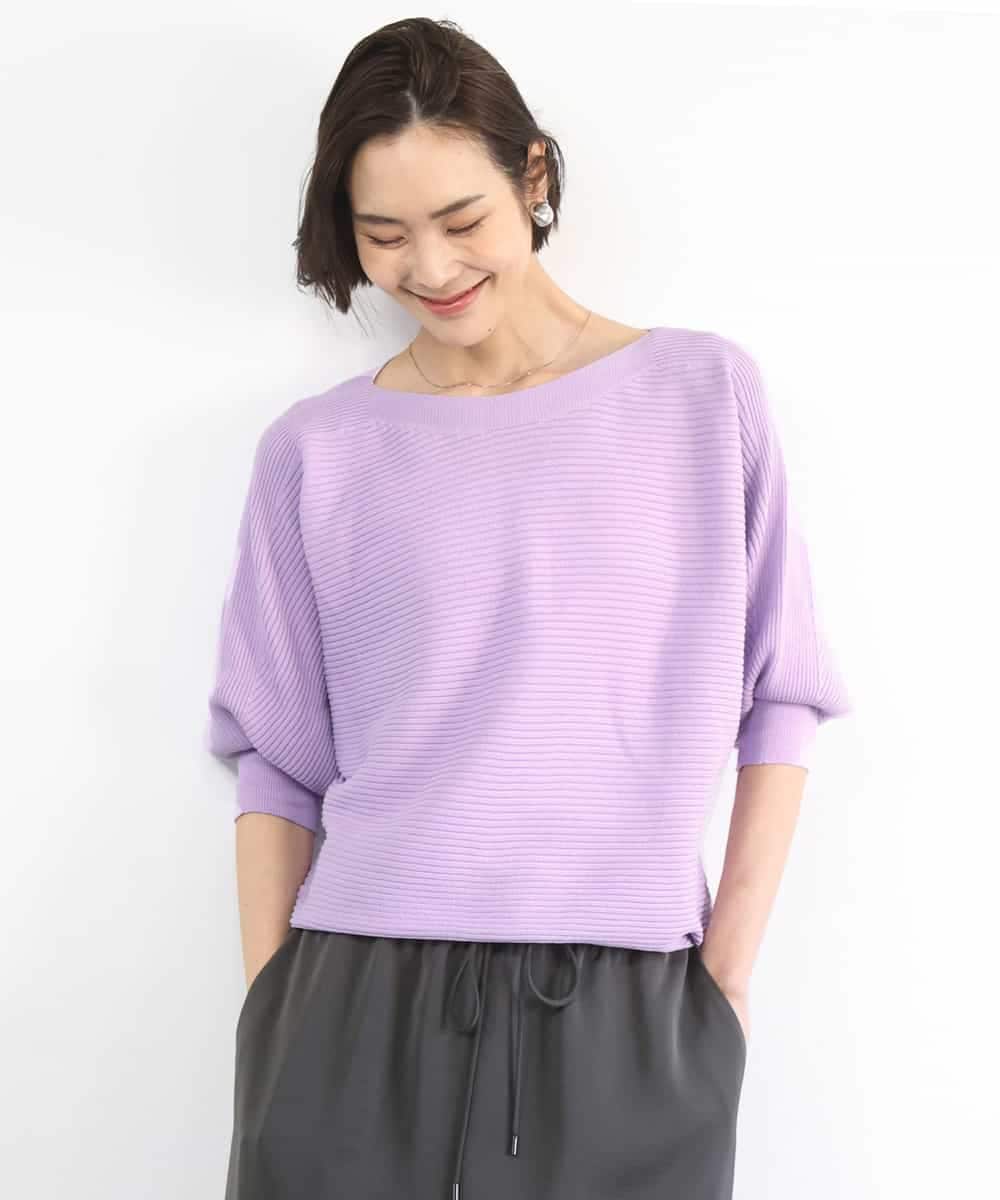 FMFDD17190 MICHEL KLEIN(ミッシェルクラン) ［定番人気］ホールガーメント(R)ドルマンスリーブニット ラベンダー