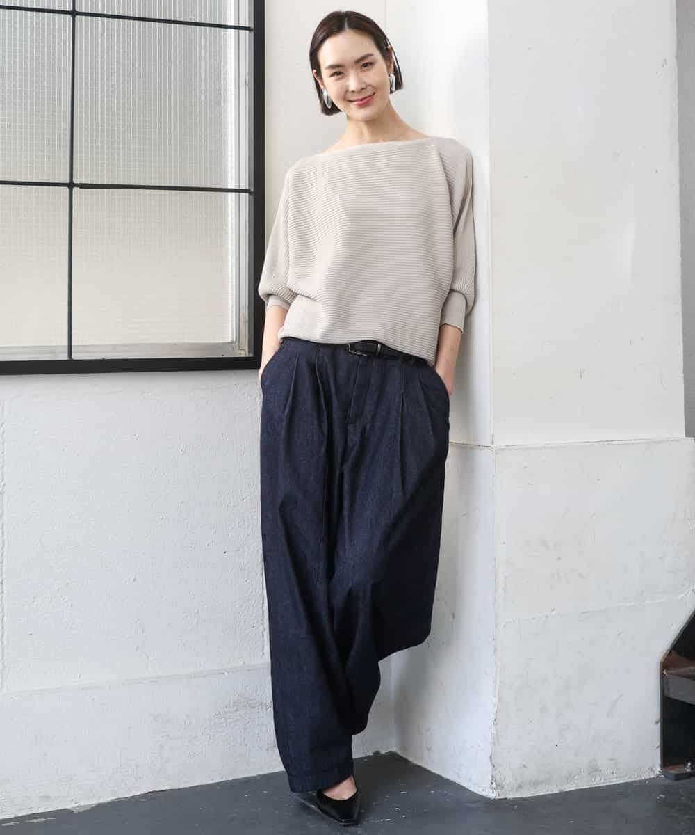 FMFDD17190 MICHEL KLEIN(ミッシェルクラン) ［定番人気］ホールガーメント(R)ドルマンスリーブニット ベージュ