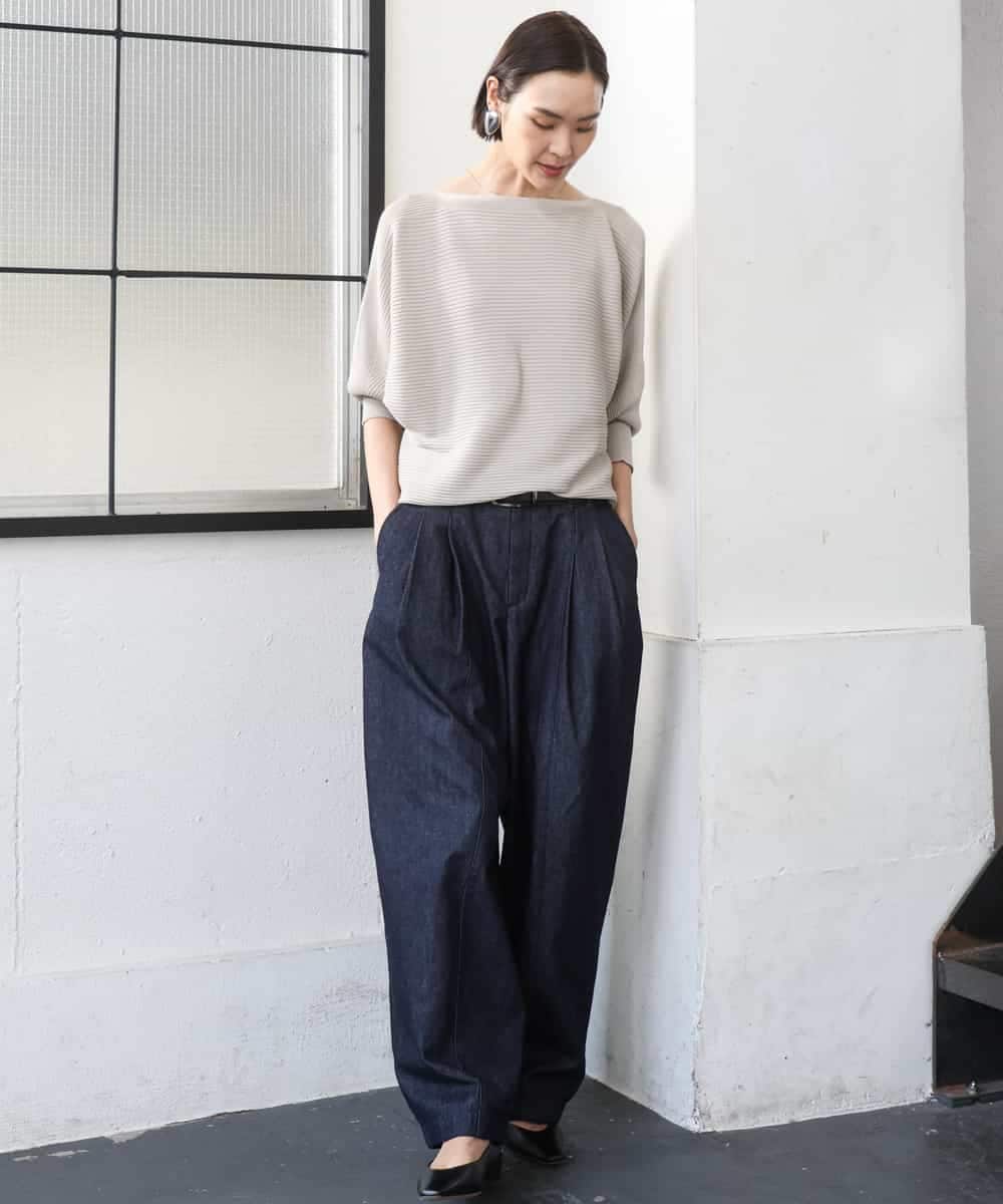 FMFDD17190 MICHEL KLEIN(ミッシェルクラン) ［定番人気］ホールガーメント(R)ドルマンスリーブニット ベージュ