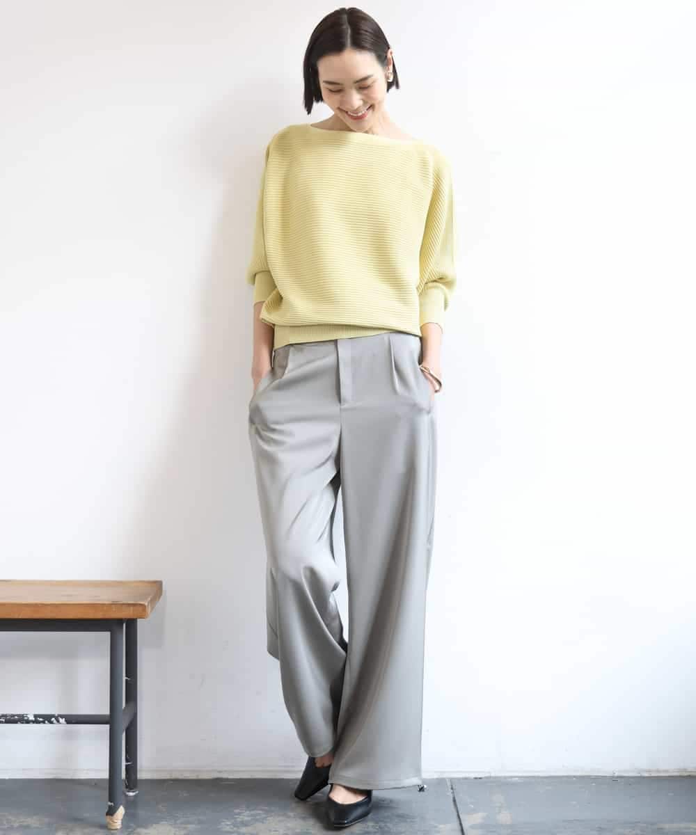 FMFDD17190 MICHEL KLEIN(ミッシェルクラン) ［定番人気］ホールガーメント(R)ドルマンスリーブニット ベージュ