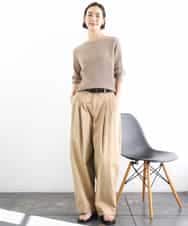 FMFGD04230 MICHEL KLEIN(ミッシェルクラン) ホールガーメント(R)ラグランラメニット ベージュ