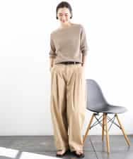 FMFGD04230 MICHEL KLEIN(ミッシェルクラン) ホールガーメント(R)ラグランラメニット ベージュ