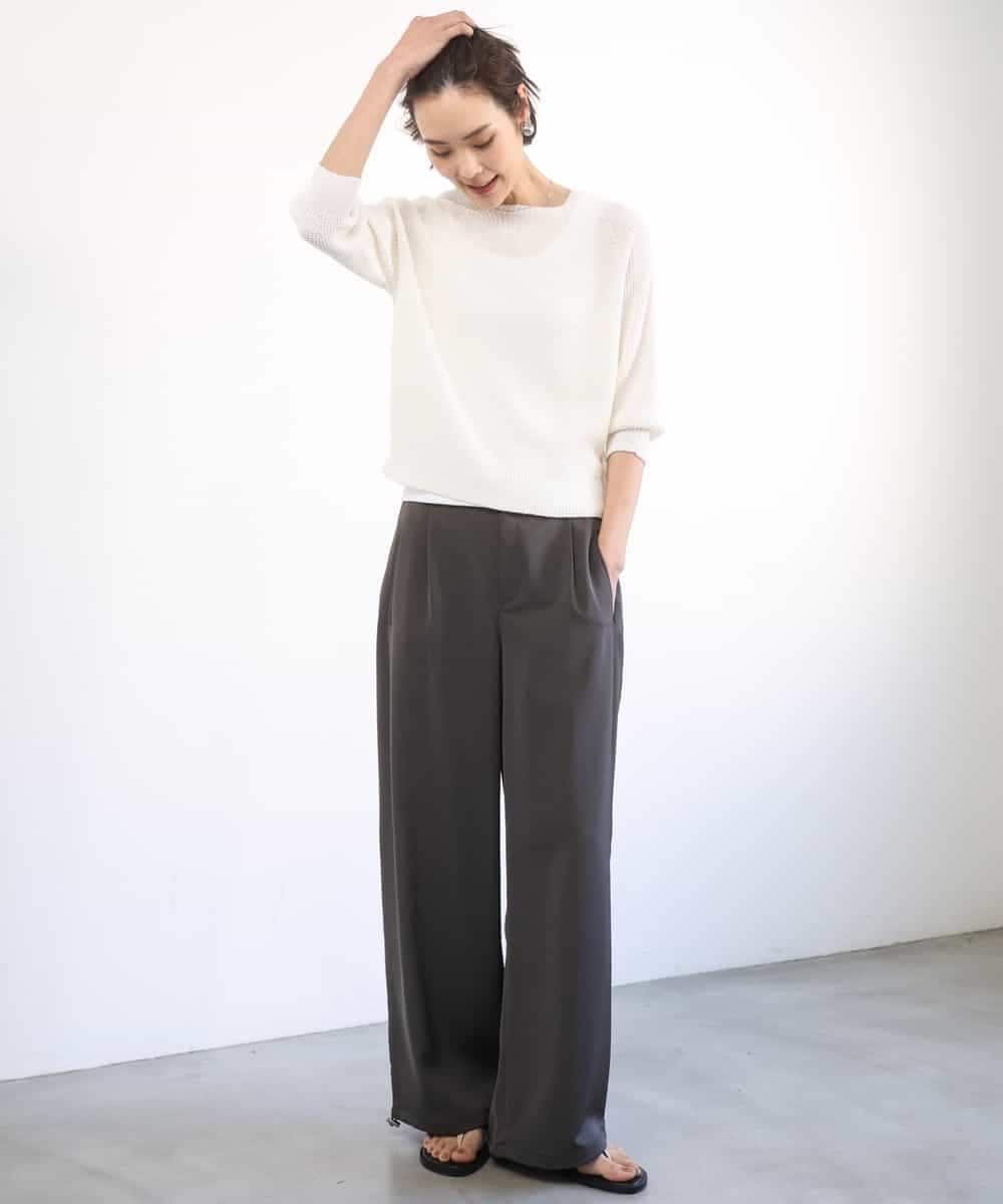 FMFGD04230 MICHEL KLEIN(ミッシェルクラン) ホールガーメント(R)ラグランラメニット ベージュ