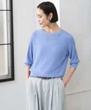 FMFGD04230 MICHEL KLEIN(ミッシェルクラン) ホールガーメント(R)ラグランラメニット ベージュ