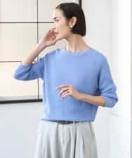 FMFGD04230 MICHEL KLEIN(ミッシェルクラン) ホールガーメント(R)ラグランラメニット ベージュ