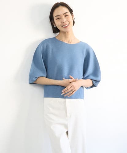 FMFGD18220 MICHEL KLEIN ホールガーメント(R)パフスリーブニット