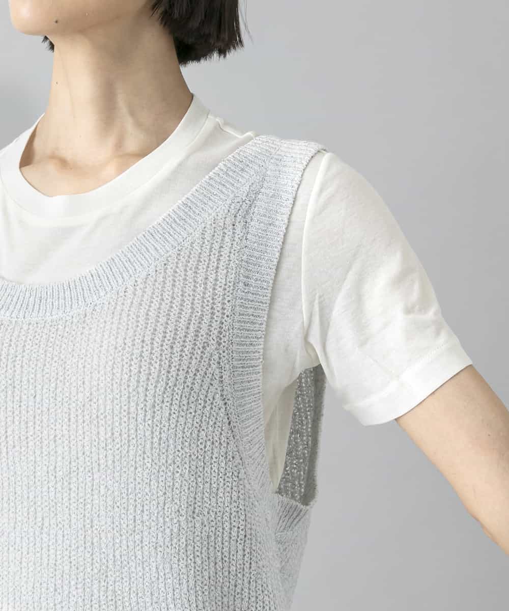 FMFGD23170 MICHEL KLEIN(ミッシェルクラン) ニットベスト ホワイト
