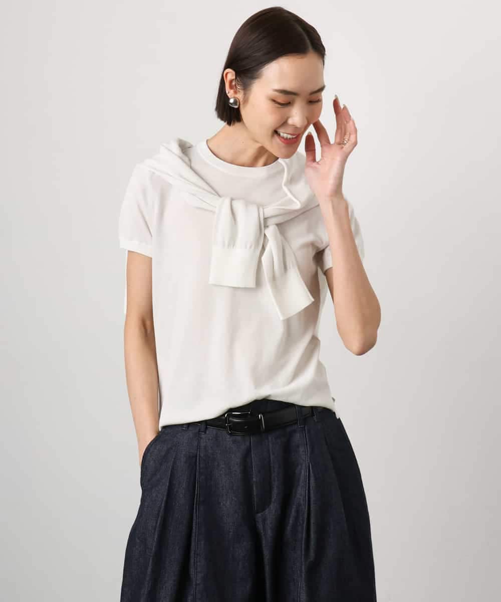 FMFGD24180 MICHEL KLEIN(ミッシェルクラン) [アンサンブル対応]シアープルオーバー ブルー