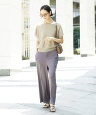 FMFHD26170 MICHEL KLEIN(ミッシェルクラン) ホールガーメント(R)フレンチスリーブニット イエロー