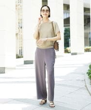 FMFHD26170 MICHEL KLEIN(ミッシェルクラン) ホールガーメント(R)フレンチスリーブニット イエロー