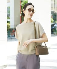 FMFHD26170 MICHEL KLEIN(ミッシェルクラン) ホールガーメント(R)フレンチスリーブニット イエロー
