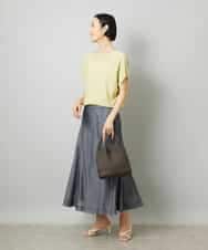 FMFHD26170 MICHEL KLEIN(ミッシェルクラン) ホールガーメント(R)フレンチスリーブニット イエロー