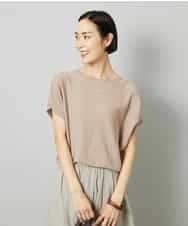 FMFHD26170 MICHEL KLEIN(ミッシェルクラン) ホールガーメント(R)フレンチスリーブニット イエロー