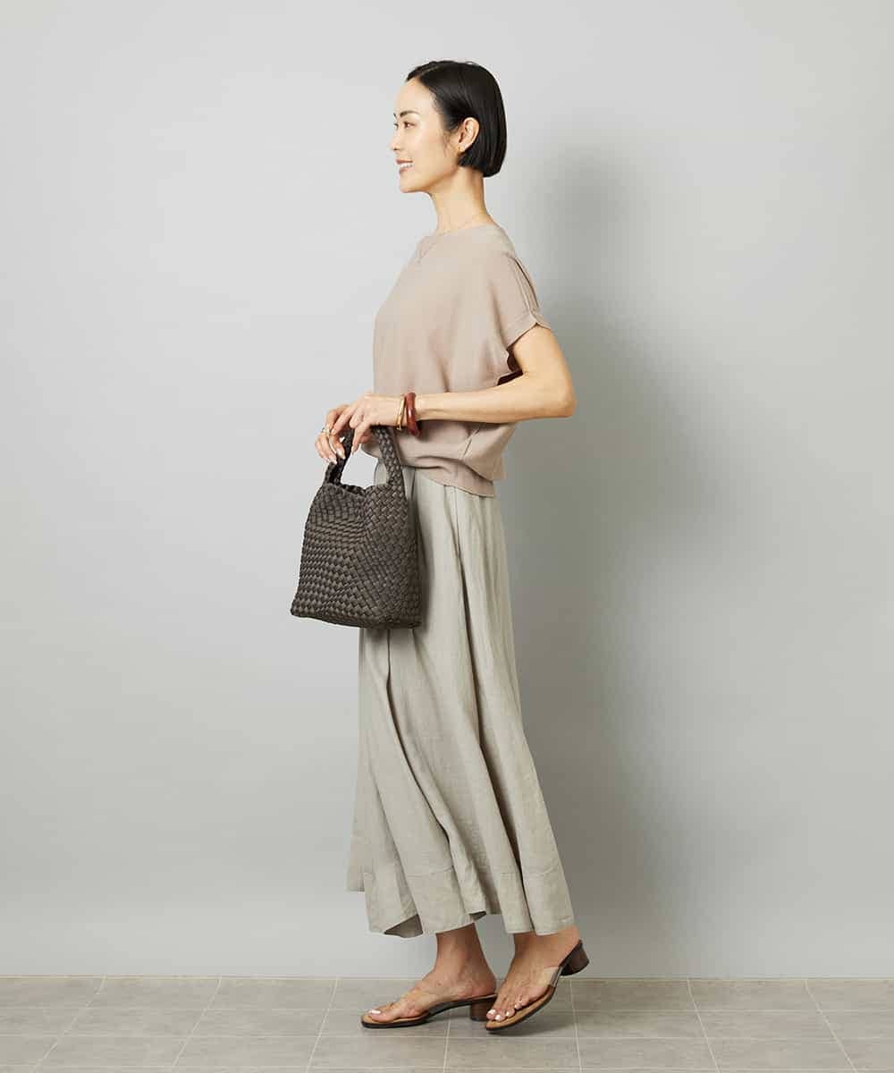 FMFHD26170 MICHEL KLEIN(ミッシェルクラン) ホールガーメント(R)フレンチスリーブニット イエロー
