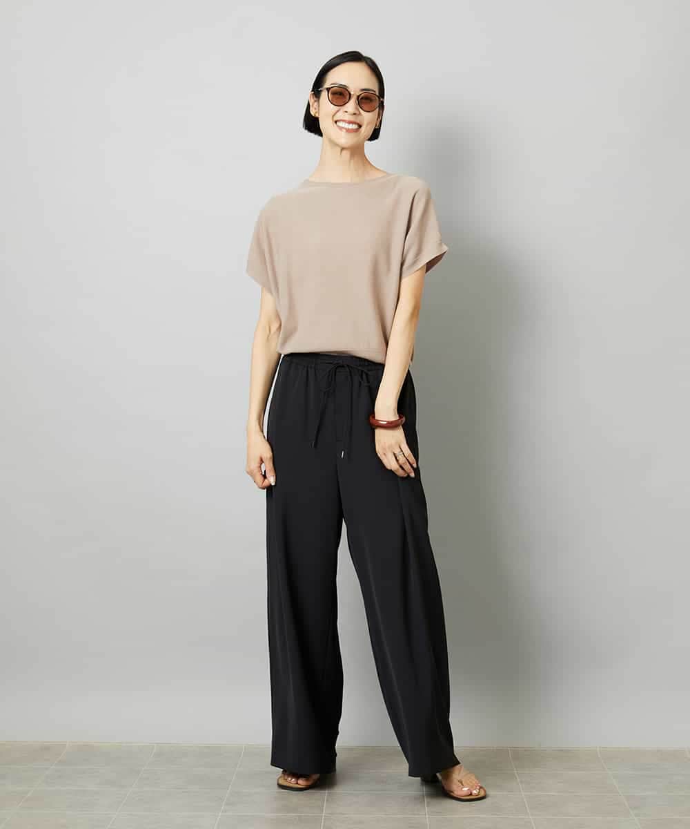 FMFHD26170 MICHEL KLEIN(ミッシェルクラン) ホールガーメント(R)フレンチスリーブニット イエロー