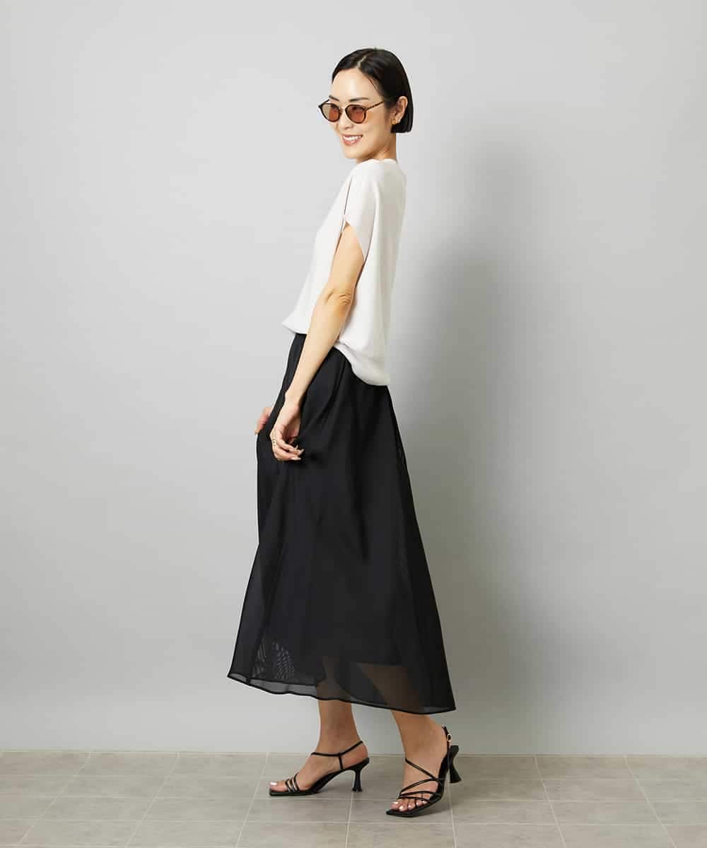 FMFHD26170 MICHEL KLEIN(ミッシェルクラン) ホールガーメント(R)フレンチスリーブニット イエロー