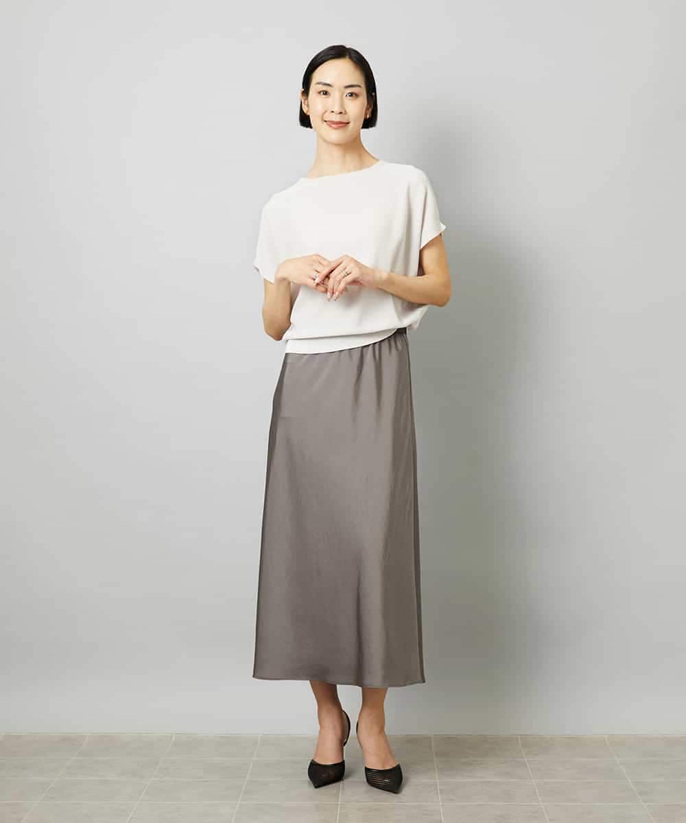 FMFHD26170 MICHEL KLEIN(ミッシェルクラン) ホールガーメント(R)フレンチスリーブニット イエロー