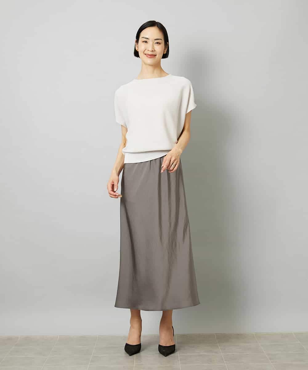 FMFHD26170 MICHEL KLEIN(ミッシェルクラン) ホールガーメント(R)フレンチスリーブニット イエロー