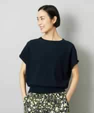 FMFHD26170 MICHEL KLEIN(ミッシェルクラン) ホールガーメント(R)フレンチスリーブニット ネイビー