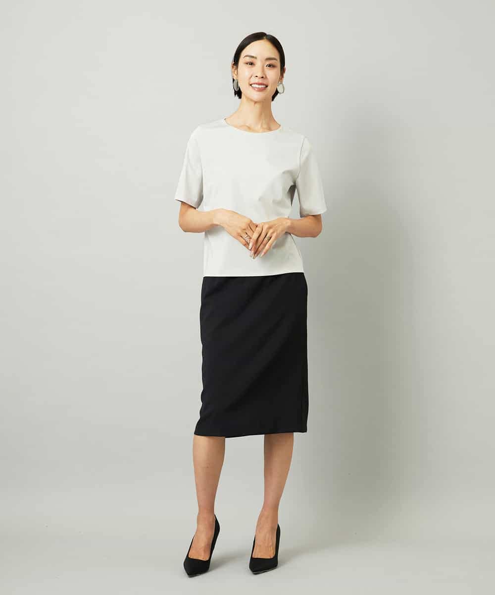FMHAD35190 MICHEL KLEIN(ミッシェルクラン) [セットアップ対応]セミフレアスカート グレー