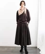 FMHAG01270 MICHEL KLEIN(ミッシェルクラン) ウーリータックフレアスカート グレー