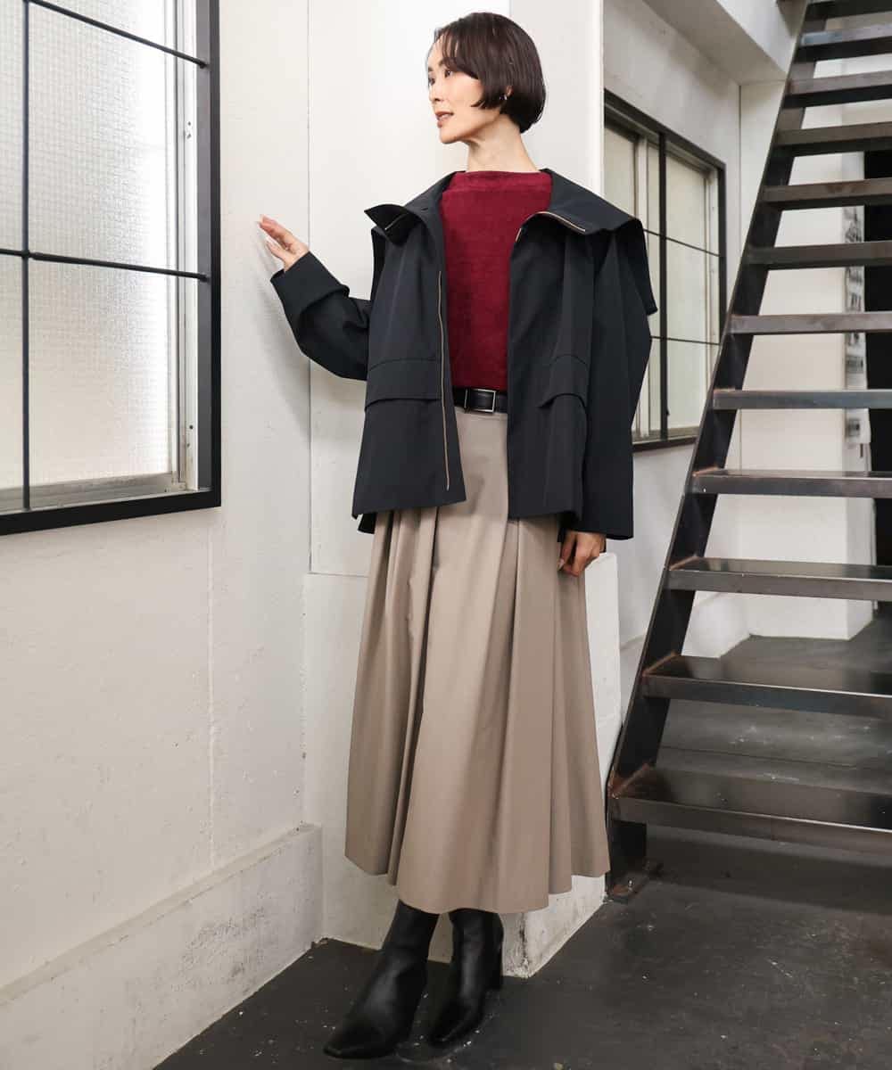 FMHAG01270 MICHEL KLEIN(ミッシェルクラン) ウーリータックフレアスカート グレー