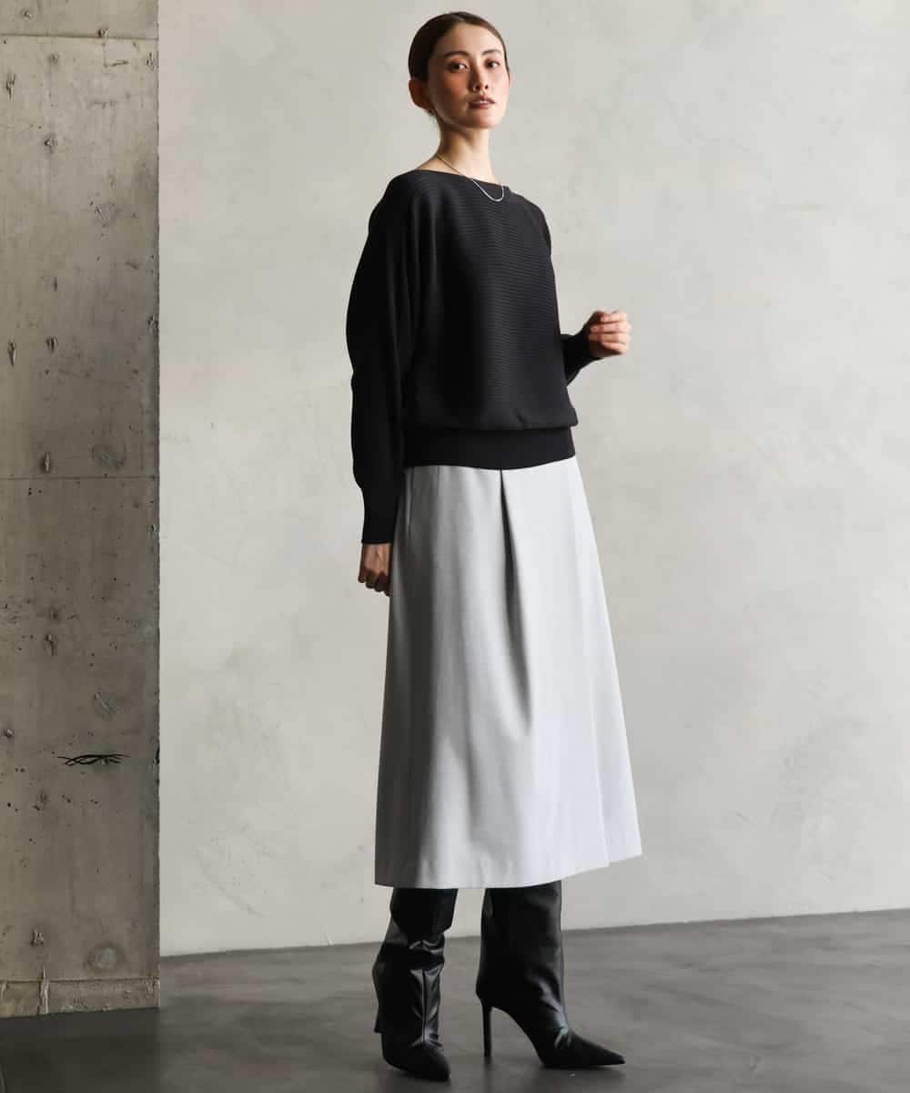 FMHAG41240 MICHEL KLEIN(ミッシェルクラン) ラップAラインスカート ライトグレー
