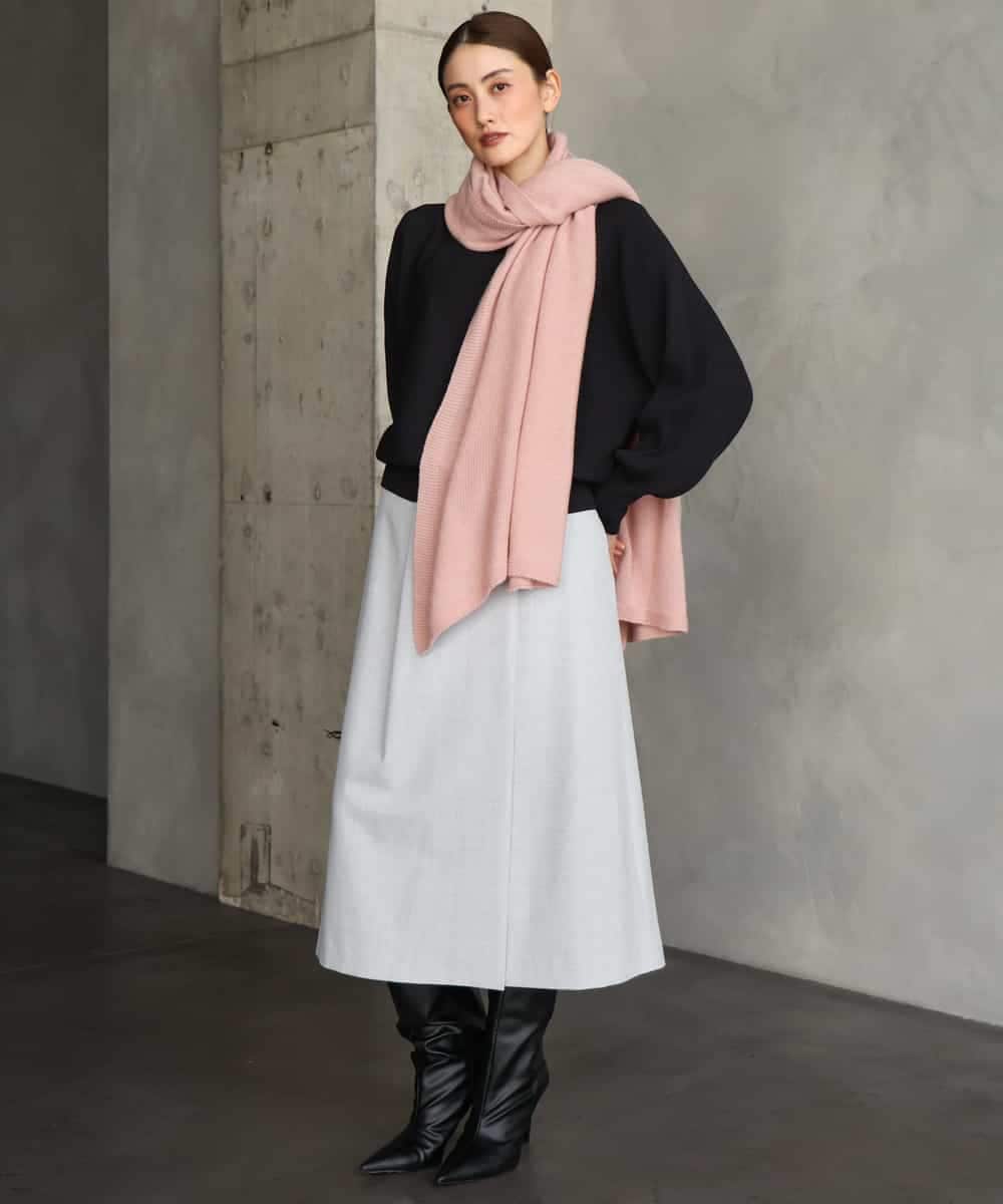 FMHAG41240 MICHEL KLEIN(ミッシェルクラン) ラップAラインスカート ライトグレー
