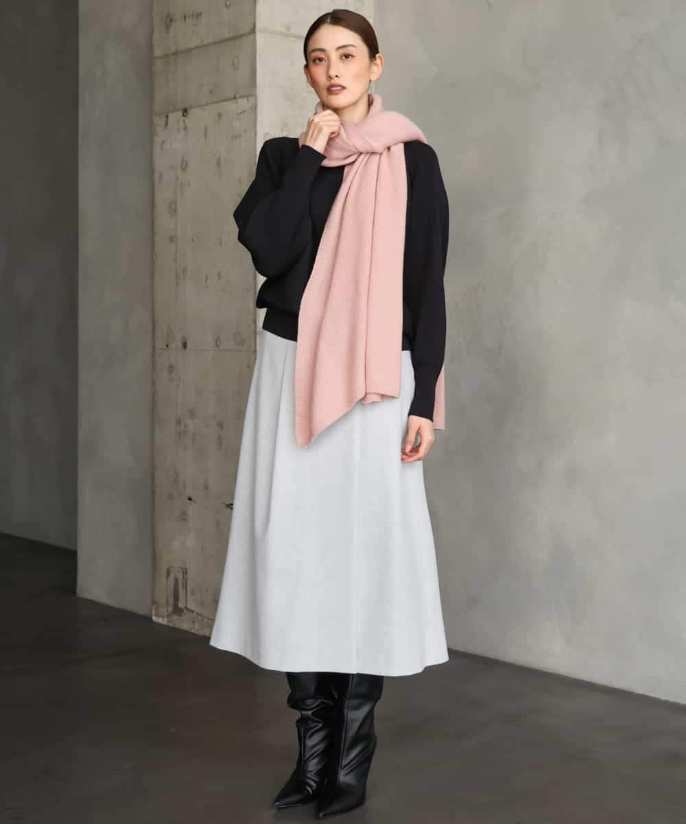 FMHAG41240 MICHEL KLEIN(ミッシェルクラン) ラップAラインスカート ライトグレー
