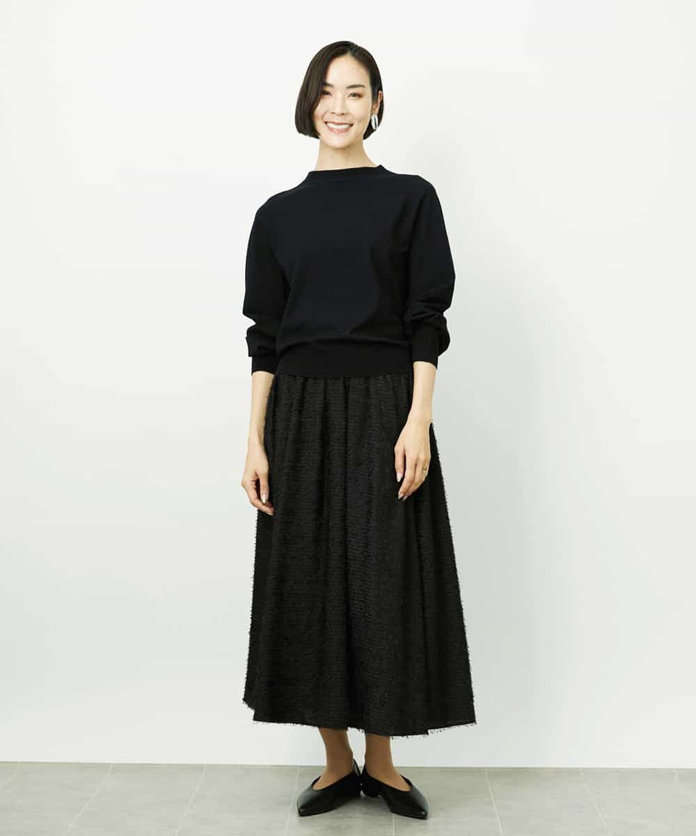 FMHDD03250 MICHEL KLEIN(ミッシェルクラン) [セットアップ対応/コージーボトム]ギャザースカート ブラック