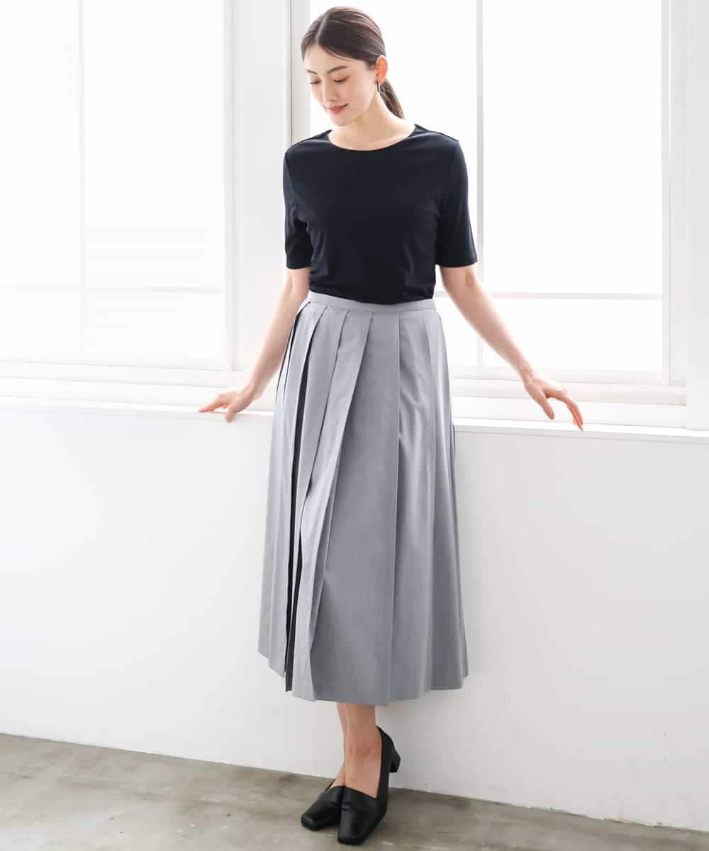 FMHGD12330 MICHEL KLEIN(ミッシェルクラン) [セットアップ対応]プリーツスカート カーキ