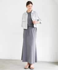 FMHGD15290 MICHEL KLEIN(ミッシェルクラン) [セットアップ対応/リラックスボトム]ヴィンテージサテンフレアスカート ベージュ