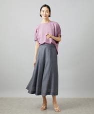 FMHHD05330 MICHEL KLEIN(ミッシェルクラン) [セットアップ対応]デニムライク フレアスカート ネイビー
