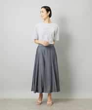 FMHHD05330 MICHEL KLEIN(ミッシェルクラン) [セットアップ対応]デニムライク フレアスカート ネイビー