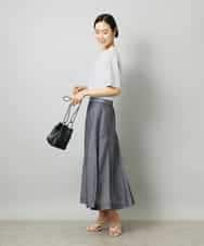 FMHHD05330 MICHEL KLEIN(ミッシェルクラン) [セットアップ対応]デニムライク フレアスカート ネイビー