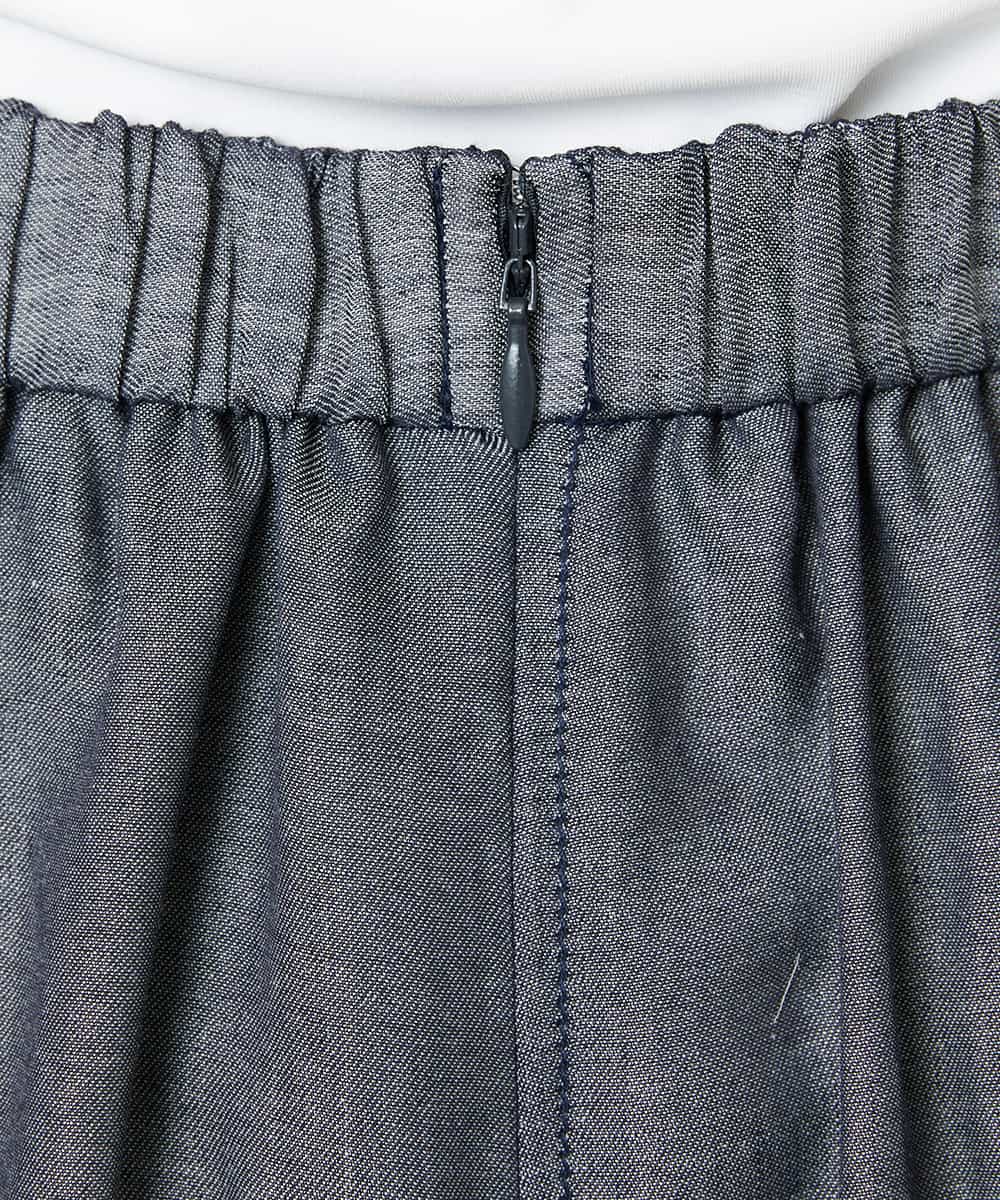 FMHHD05330 MICHEL KLEIN(ミッシェルクラン) [セットアップ対応]デニムライク フレアスカート ネイビー