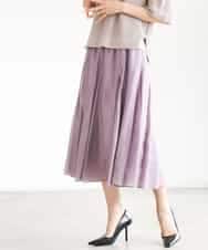 FMHJD02270 MICHEL KLEIN(ミッシェルクラン) シアーフレアスカート パープル